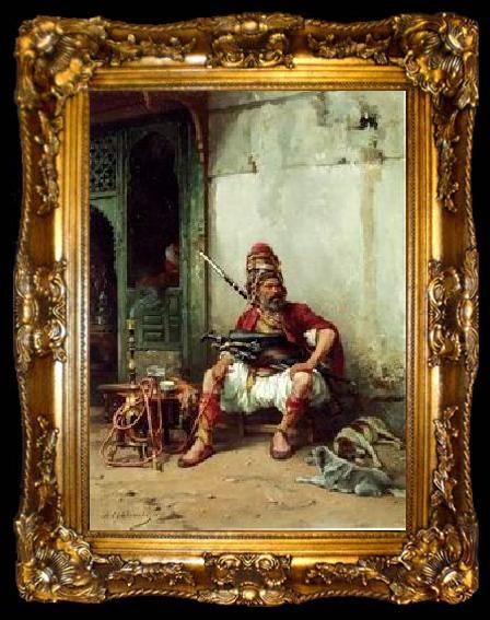 framed  unknow artist Arab or Arabic people and life. Orientalism oil paintings 181, ta009-2